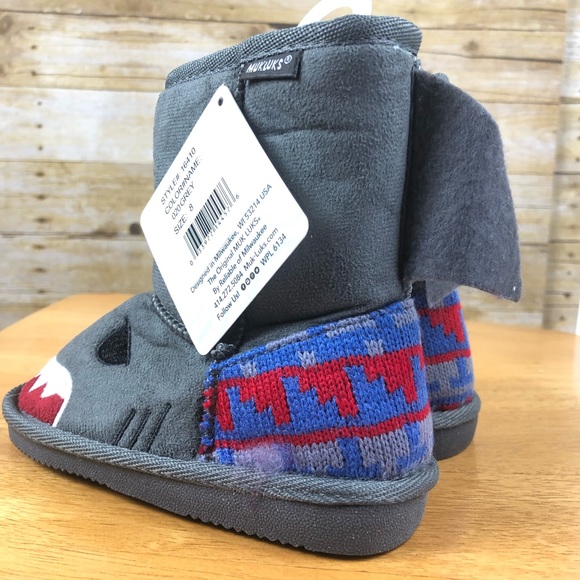 NWT Muk Luks Shark Boots size 8 Toddler - Picture 3 of 6